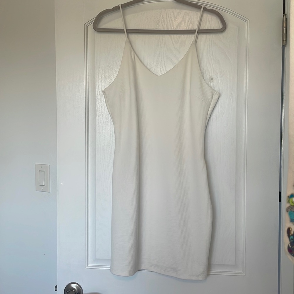 White spaghetti strap dress